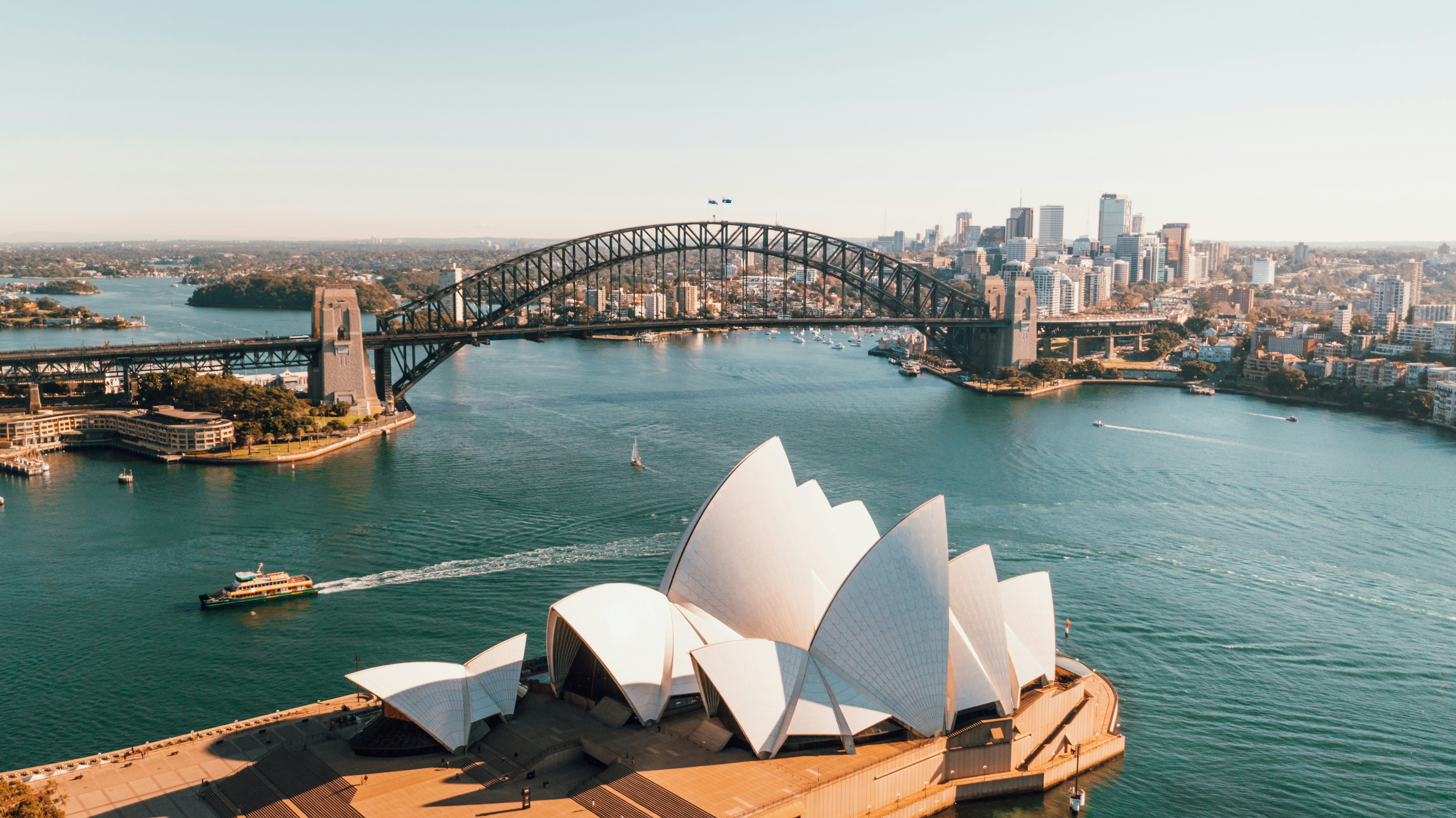 Ópera de Sydney e Harbour Bridge